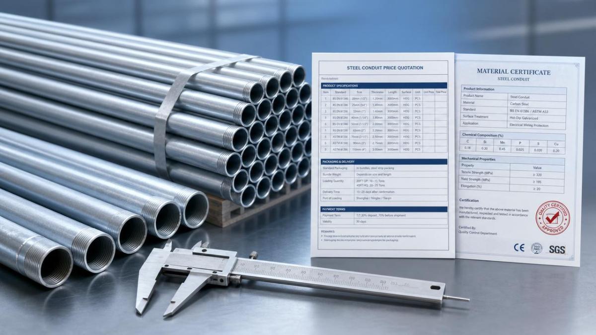 What does a steel conduit price list really include