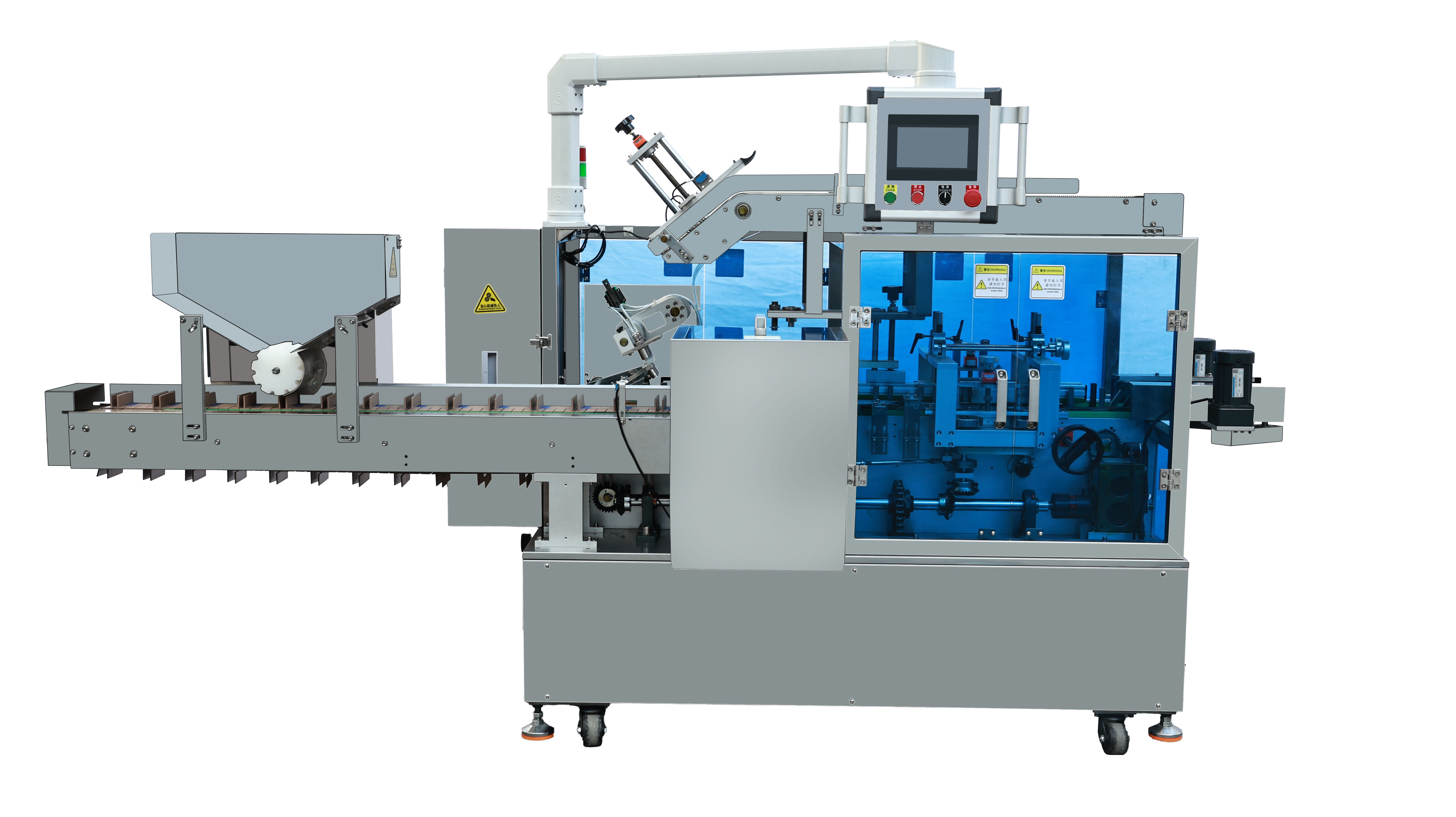 Máquina de encaixotamento com alimentação automática