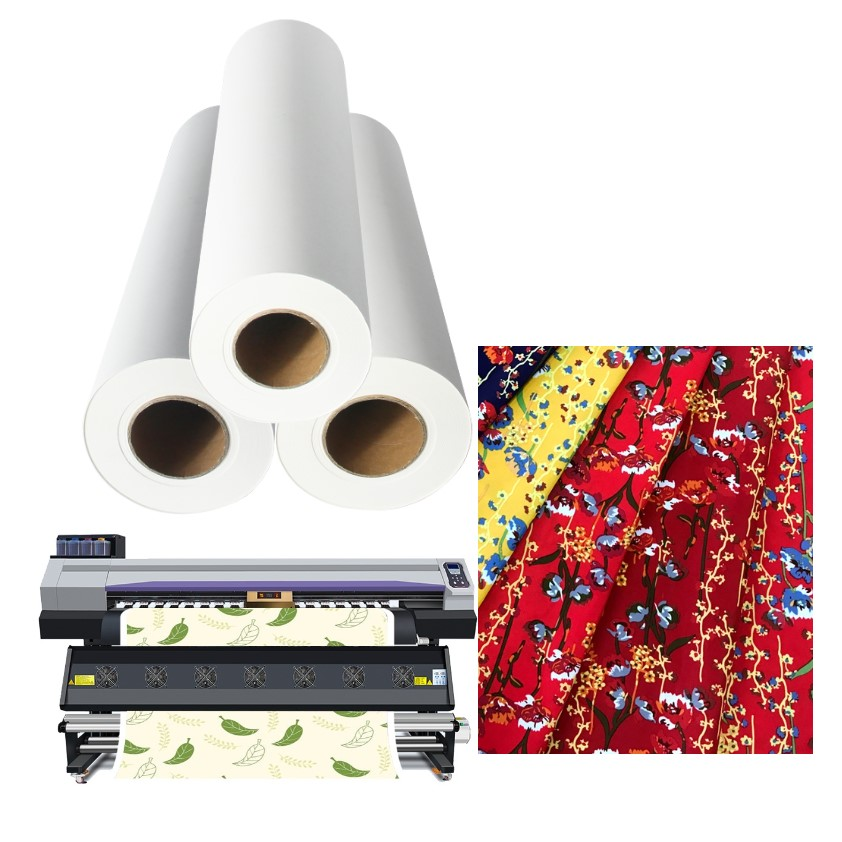 China Factory Dye Sublimation Paper Roll Printed in Guangzhou Transfer Sublimation Paper 50g 70g 90g 100g