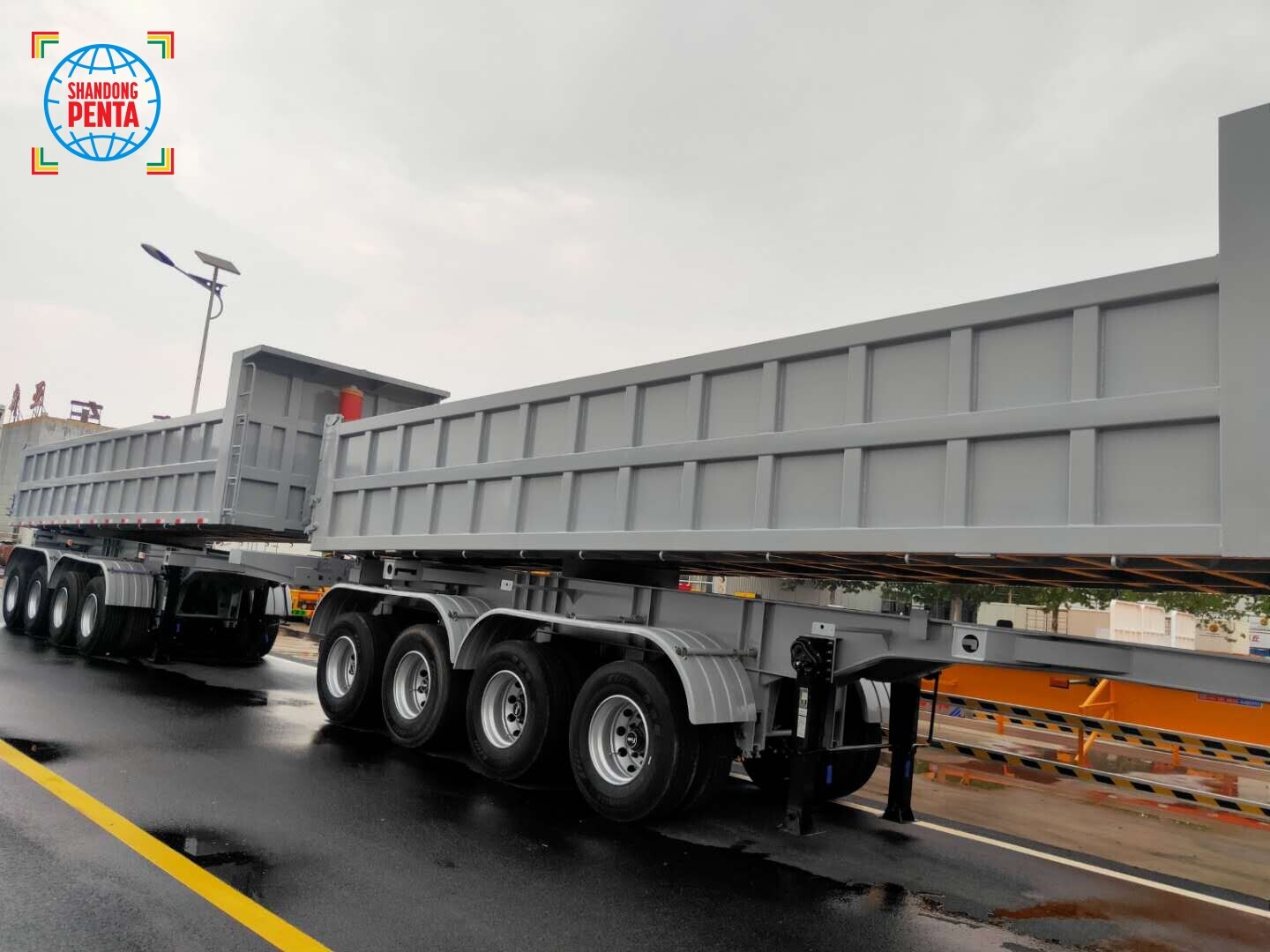 4 eixos retangulares basculante traseiro autodescarregável