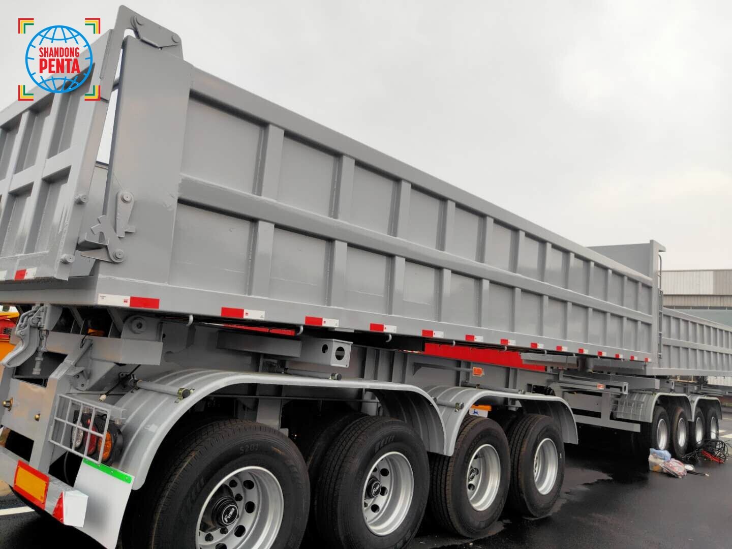 4 eixos retangulares basculante traseiro autodescarregável