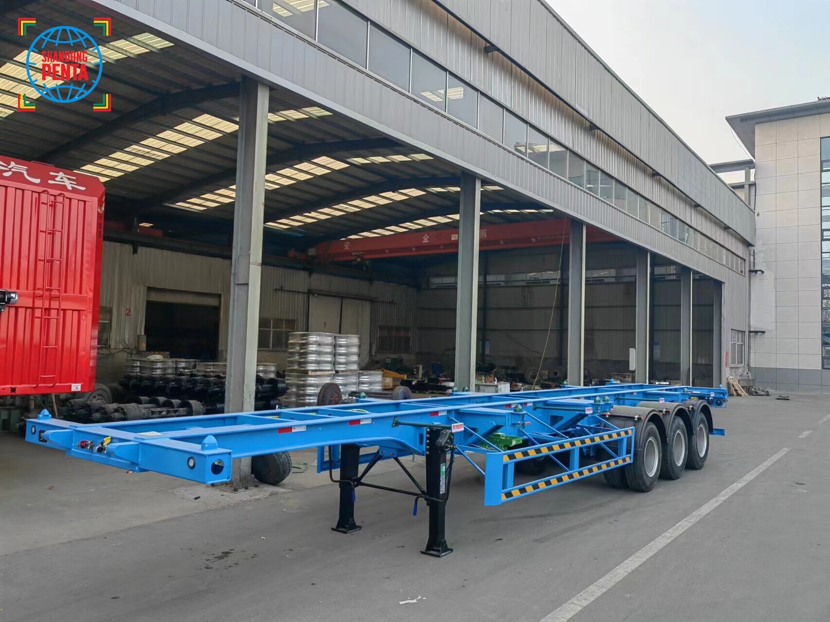 Semi-reboque esquelético de 3 eixos 40 pés