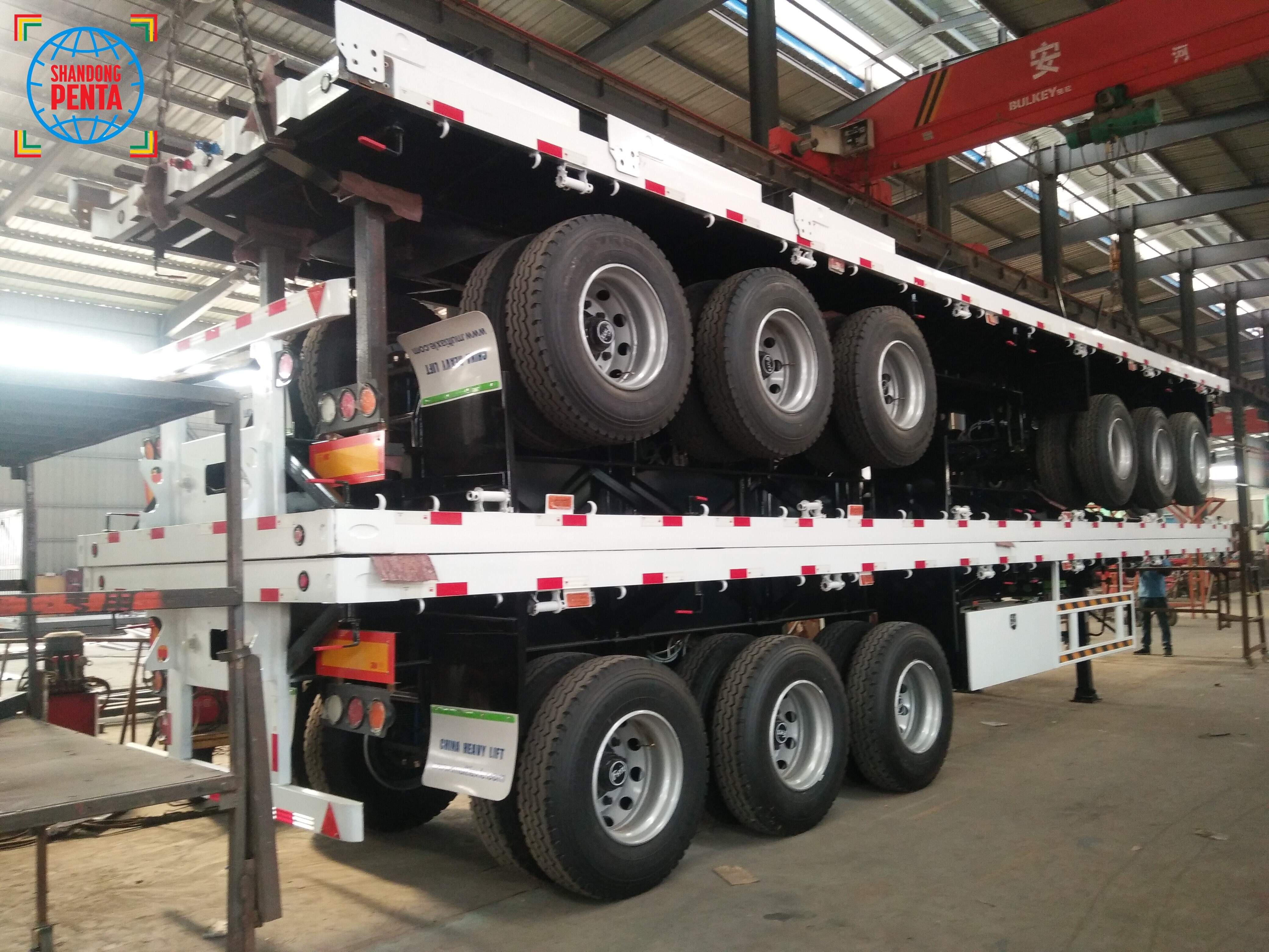 3 eixos 40ft Semi-reboque Plataforma