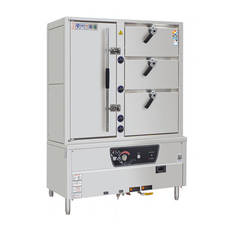 Combination Four-Door Forced-Draft Double-System Steam Cabinet (One In Use, One Standby)