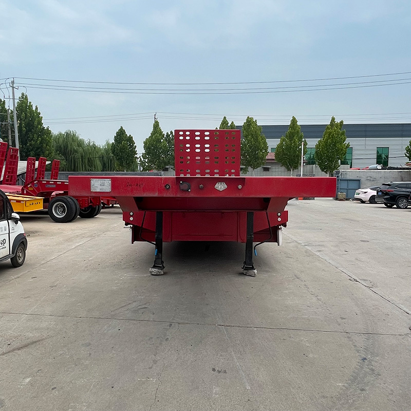 3 Axle 80 Ton Flat Deck Lowbed Semi Trailer