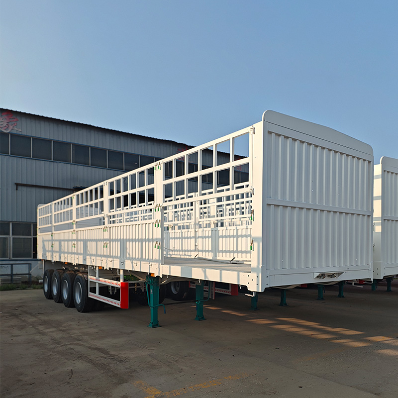 4 Axle Stake Side Cargo Truck Trailer