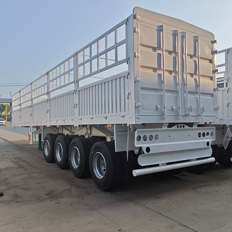 4 Axle Stake Side Cargo Truck Trailer