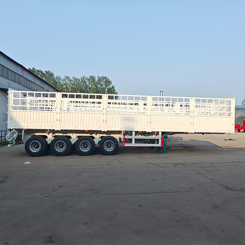 4 Axle Stake Side Cargo Truck Trailer