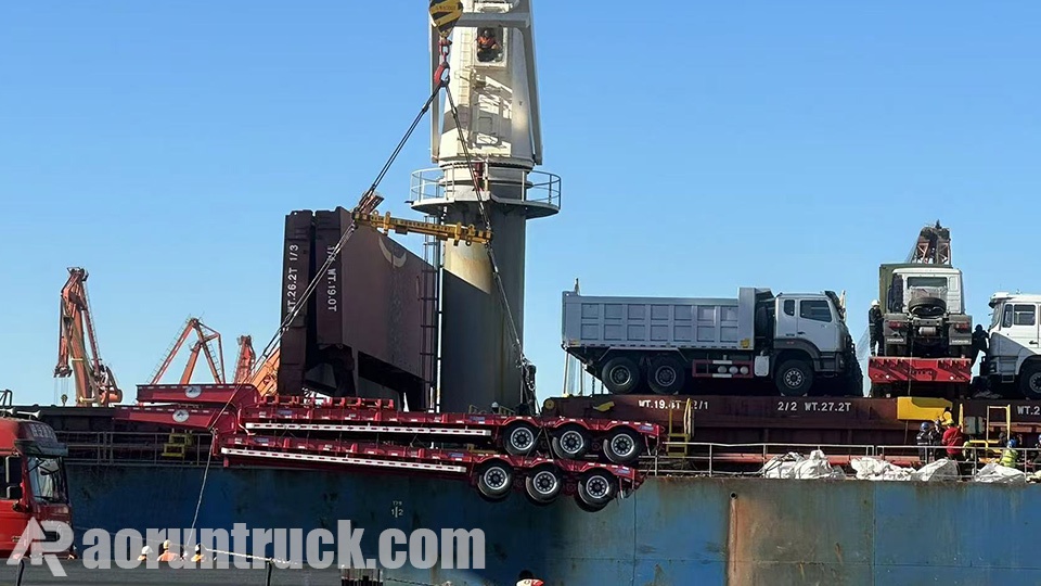 2 Units of Aorun 3-Axle Lowbed Trailers Shipped to Ethiopia