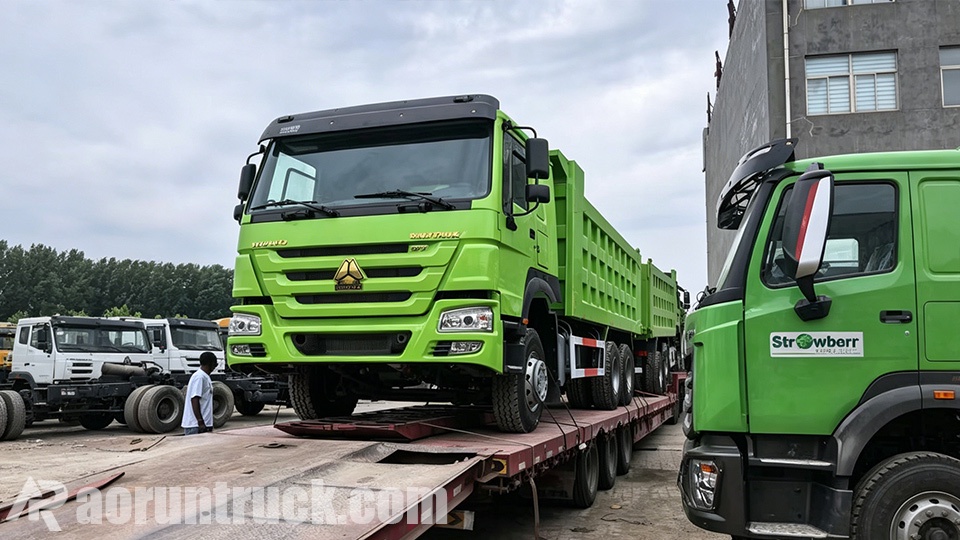 2 HOWO 6x4 dump trucks shipped to the Port of Freetown, Sierra Leone.