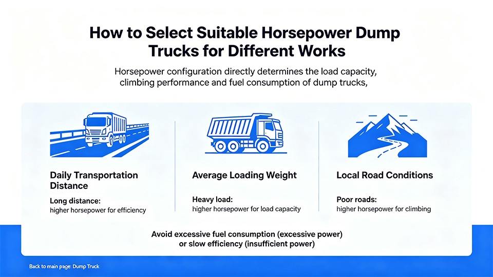 How to Select Suitable Horsepower Dump Trucks for Different Works