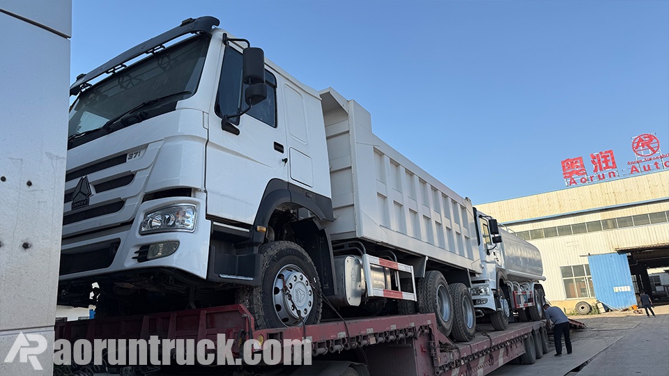 HOWO 6x4 Dump Trucks and Tank Trucks Dispatched to Mauritius in Convoy