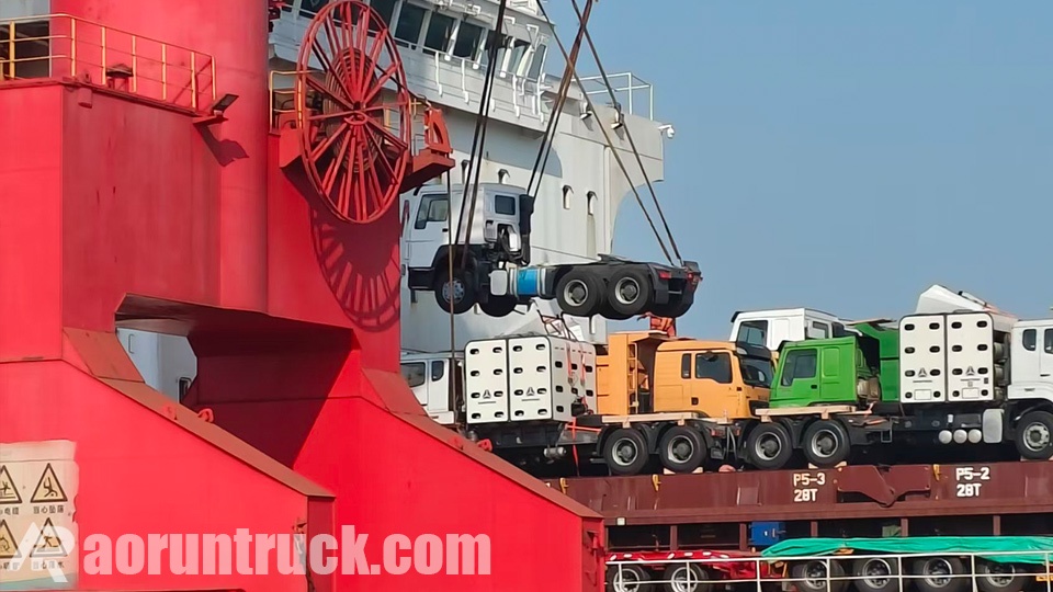 Shipment of Howo 6x4 tractor trucks to Rwanda completed.