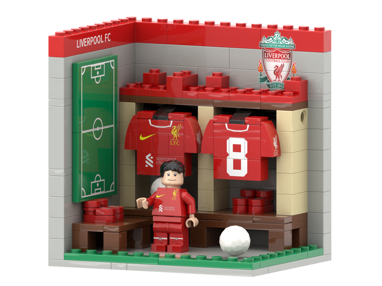 Yili customized athlete locker room architectural feature model assembly DIY locker room brick athlete building block set