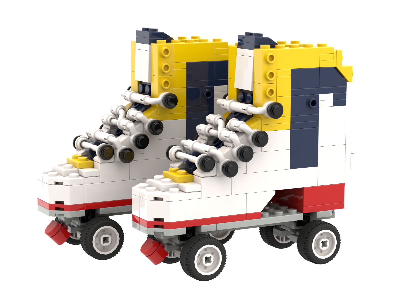 Customized roller skates, building block design, 3d model of sports shoes, shoe-shaped building block toys