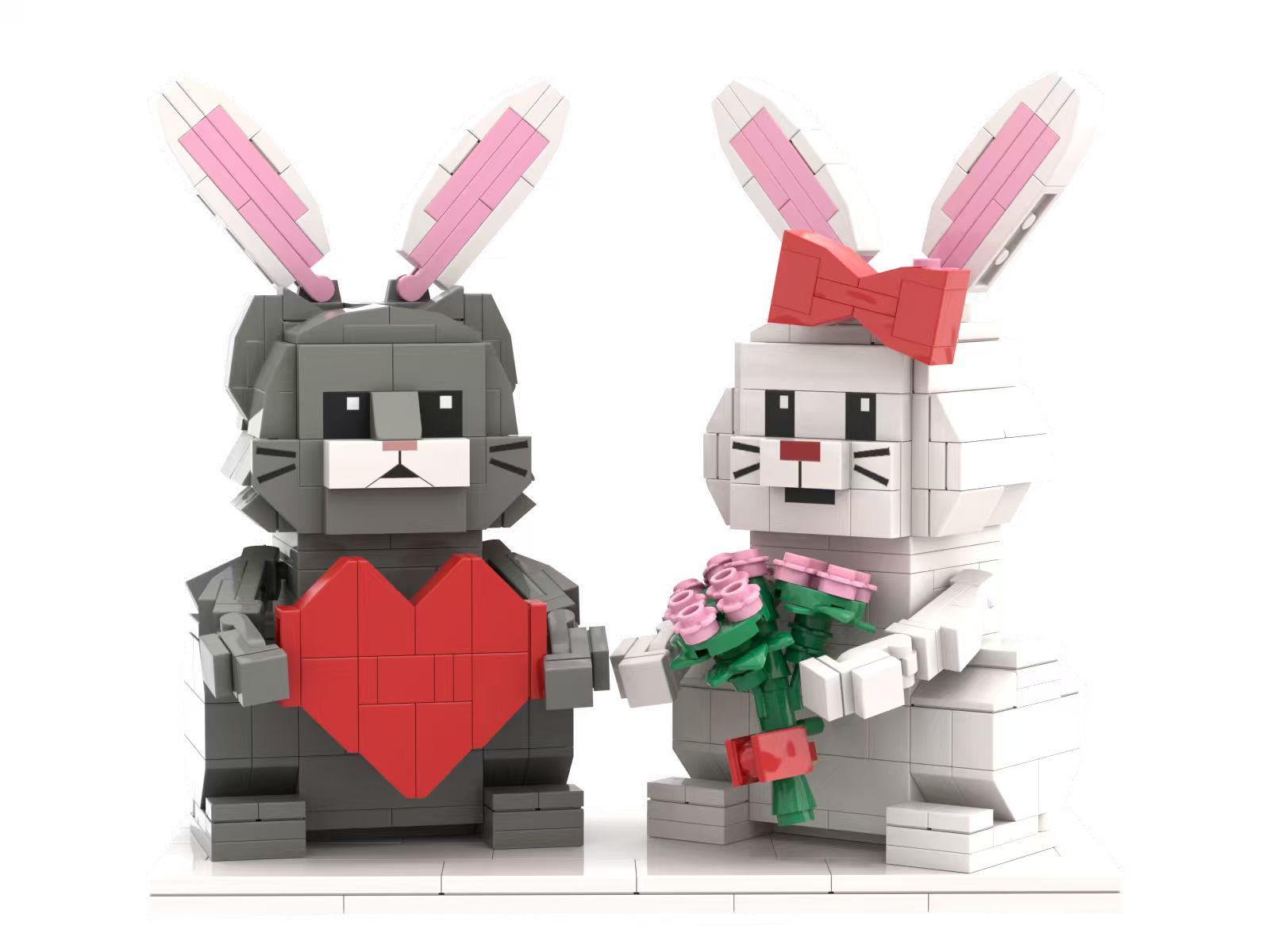 Customized pet building block sets, personalized rabbit animal characters, DIY MOC models, creative collectible toys, gifts, decoration and display