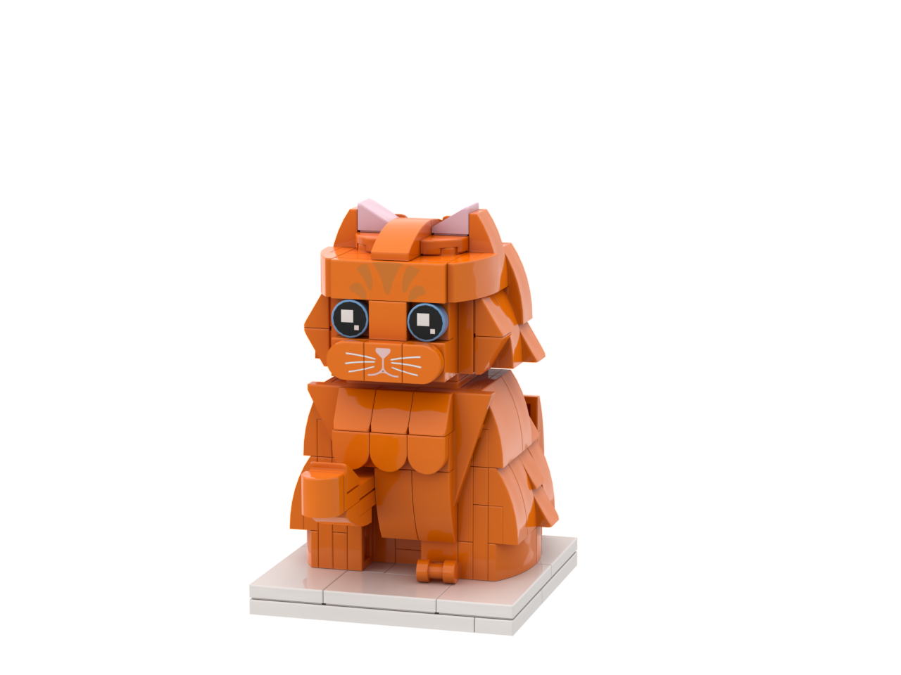 Customized 3D mini pet orange cat building block set emotional gift for friends Monbix brick action pet cat design toys