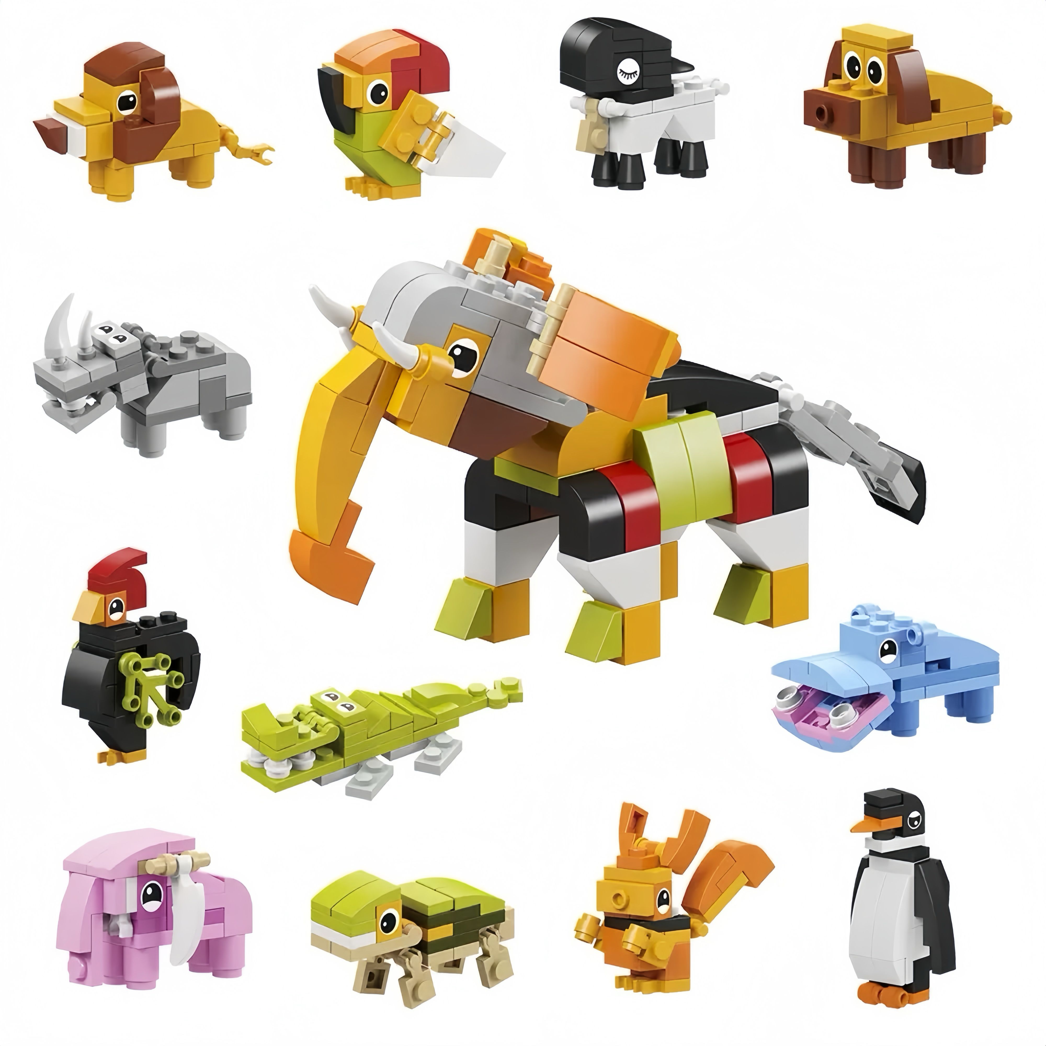 Compatible with children's educational toys, the King of Marine Animals jigsaw puzzle model assembly plastic ABS building block toy set is suitable for boys