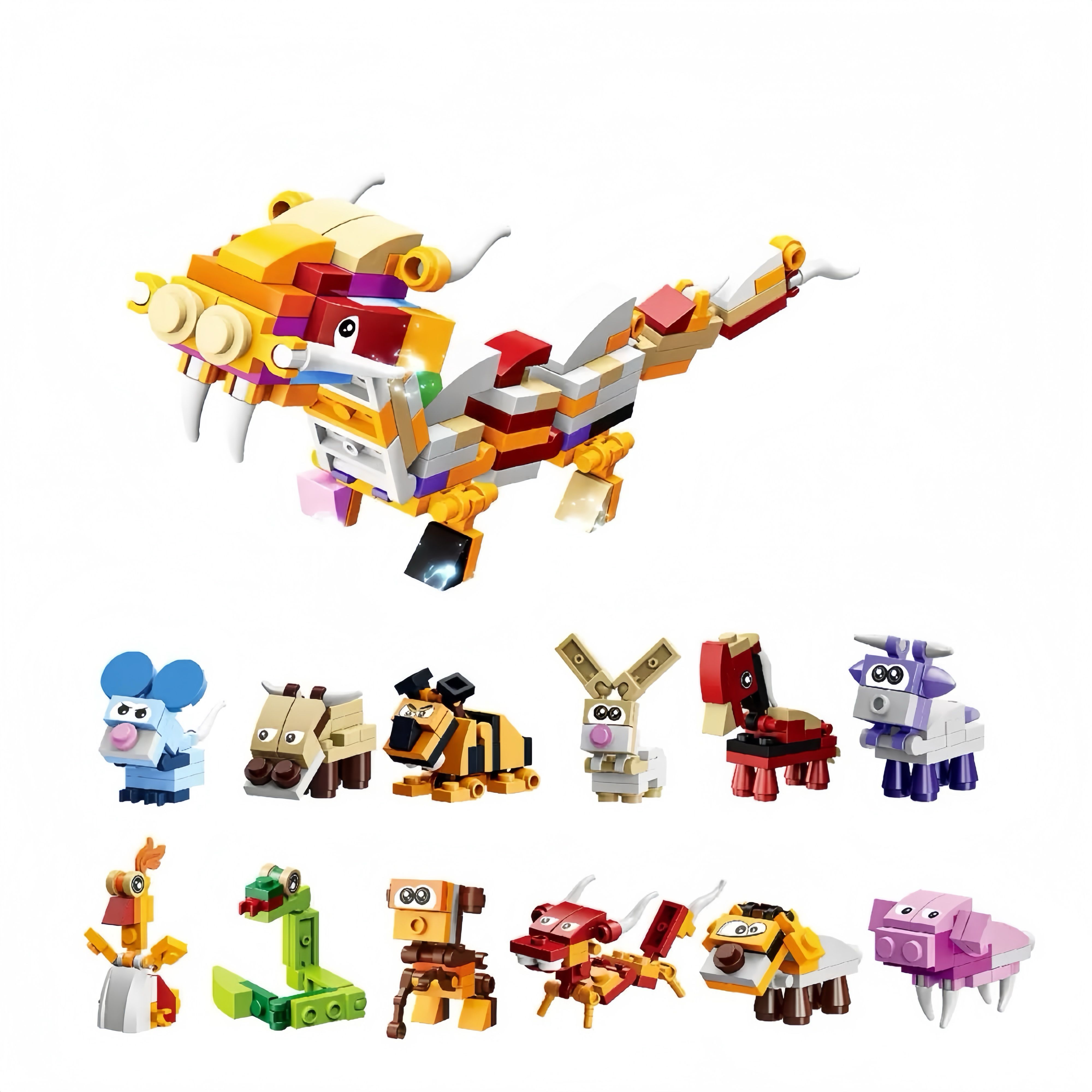 Compatible with children's educational toys, the King of Marine Animals jigsaw puzzle model assembly plastic ABS building block toy set is suitable for boys