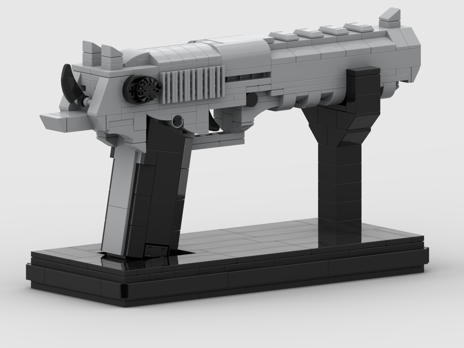 Custom PUBG CSGO Game Mini DIY Puzzle Simulation Construction Model Plastic Gun with a Bracket Toy Mini Building Blocks for Kids