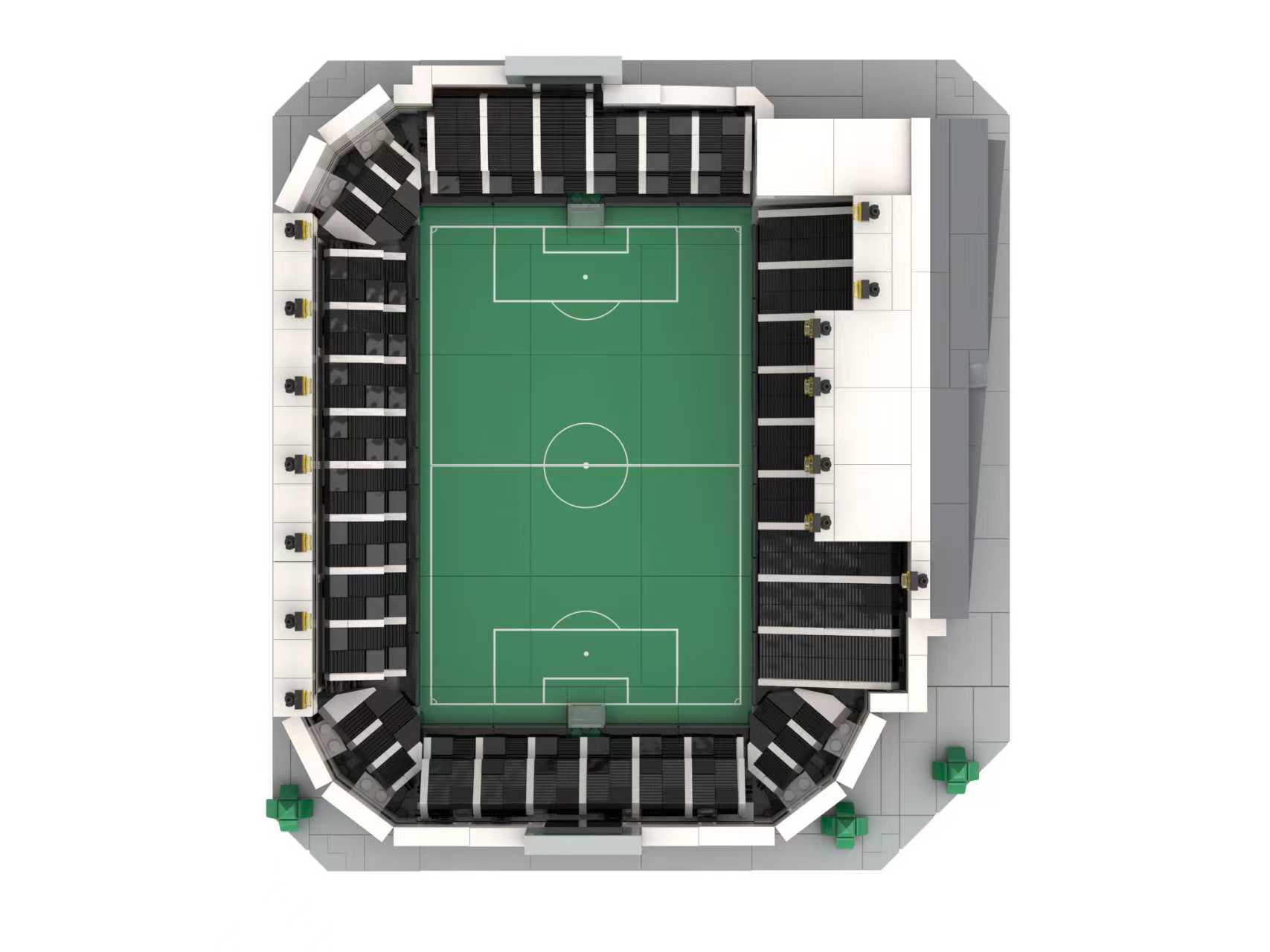 Customized Compatible the 3D-level Ultra-fine Model of the Gymnasium Is Equipped with Textured Building Blocks Football Field