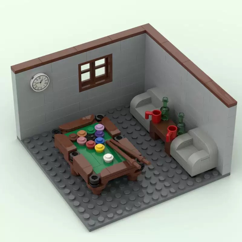 Creative Moc Street View Corner Room Bar Kitchen Gym Scene Diy Assembling Holiday Gift Ornaments Building Blocks