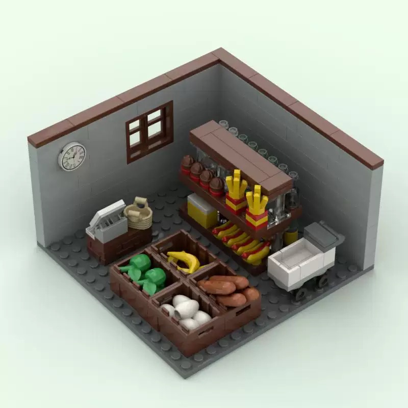 Creative Moc Street View Corner Room Bar Kitchen Gym Scene Diy Assembling Holiday Gift Ornaments Building Blocks