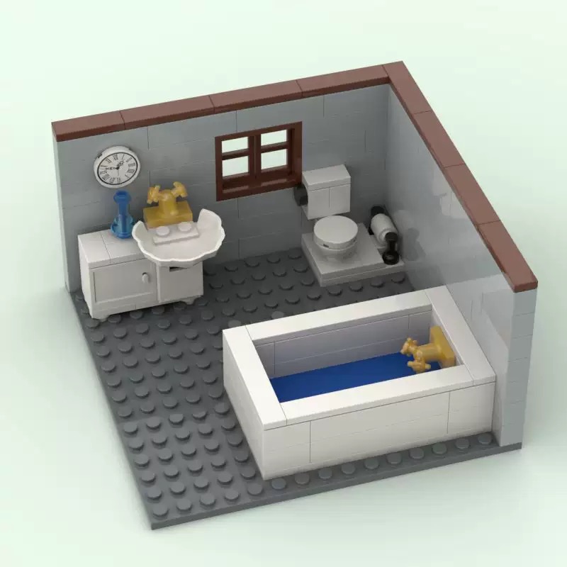 Creative Moc Street View Corner Room Bar Kitchen Gym Scene Diy Assembling Holiday Gift Ornaments Building Blocks