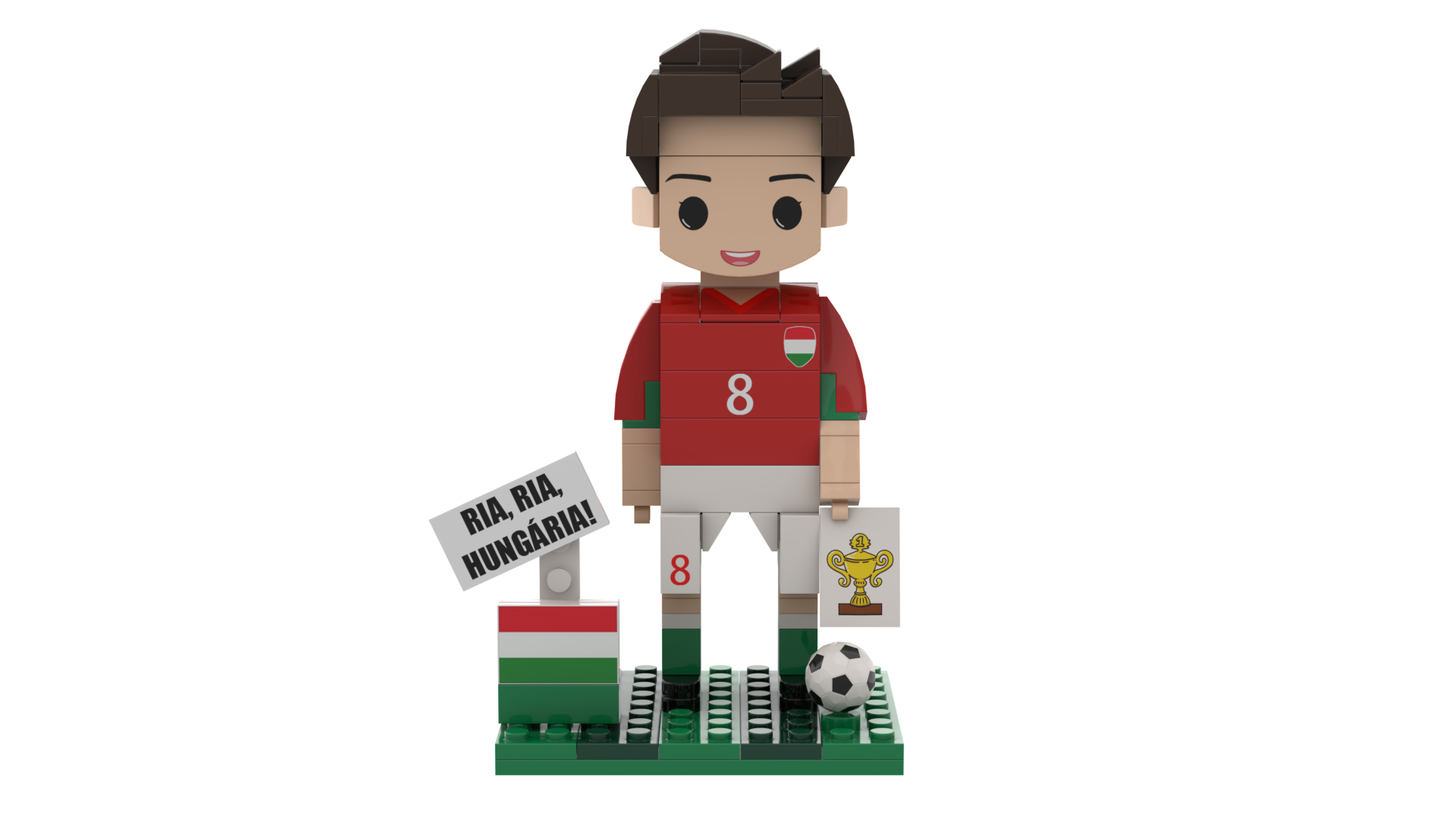 Collector Style DIY Creative MOC Football Game Trophy Scene FIFA 2026 Football Player Figure Building Blocks Set for Club Display Gift