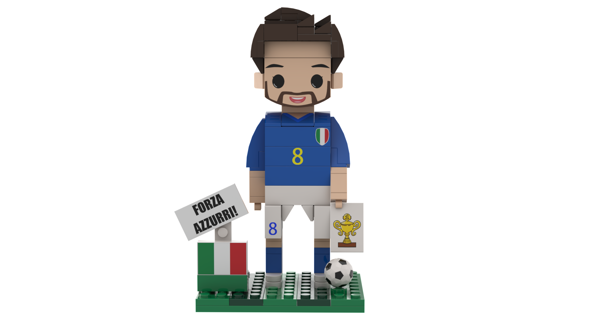 Collector Style DIY Creative MOC Football Game Trophy Scene FIFA 2026 Football Player Figure Building Blocks Set for Club Display Gift