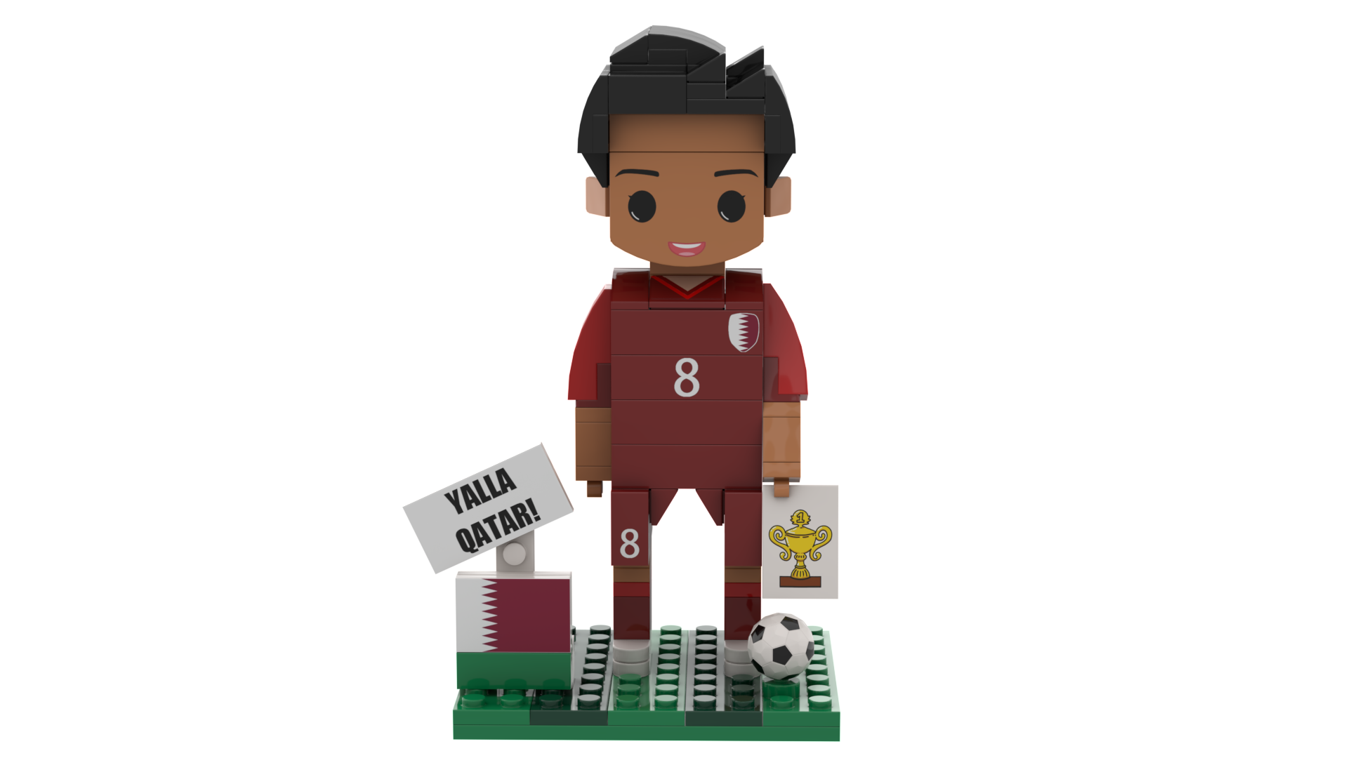 Collector Style DIY Creative MOC Football Game Trophy Scene FIFA 2026 Football Player Figure Building Blocks Set for Club Display Gift