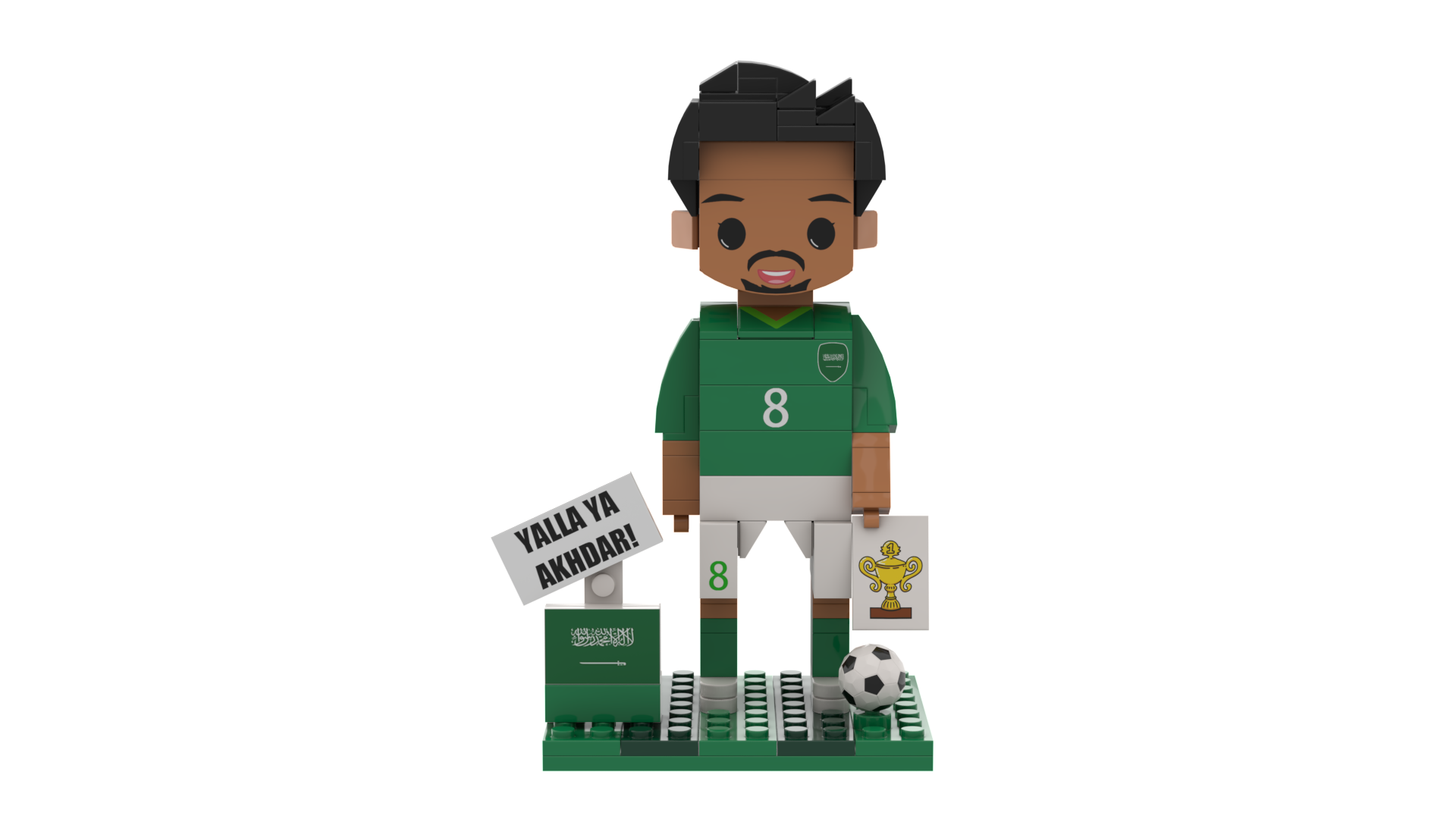 Collector Style DIY Creative MOC Football Game Trophy Scene FIFA 2026 Football Player Figure Building Blocks Set for Club Display Gift