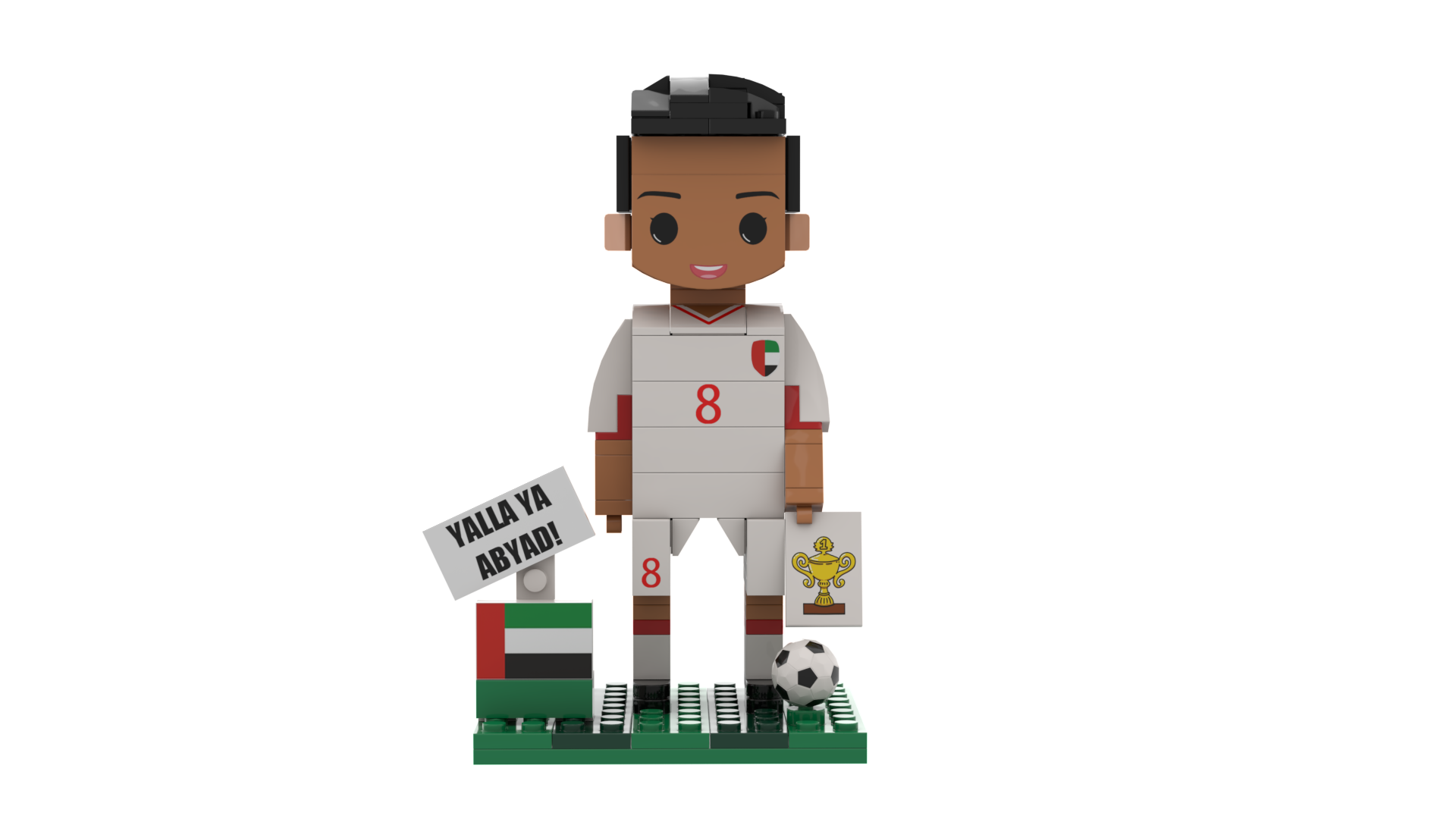 Collector Style DIY Creative MOC Football Game Trophy Scene FIFA 2026 Football Player Figure Building Blocks Set for Club Display Gift