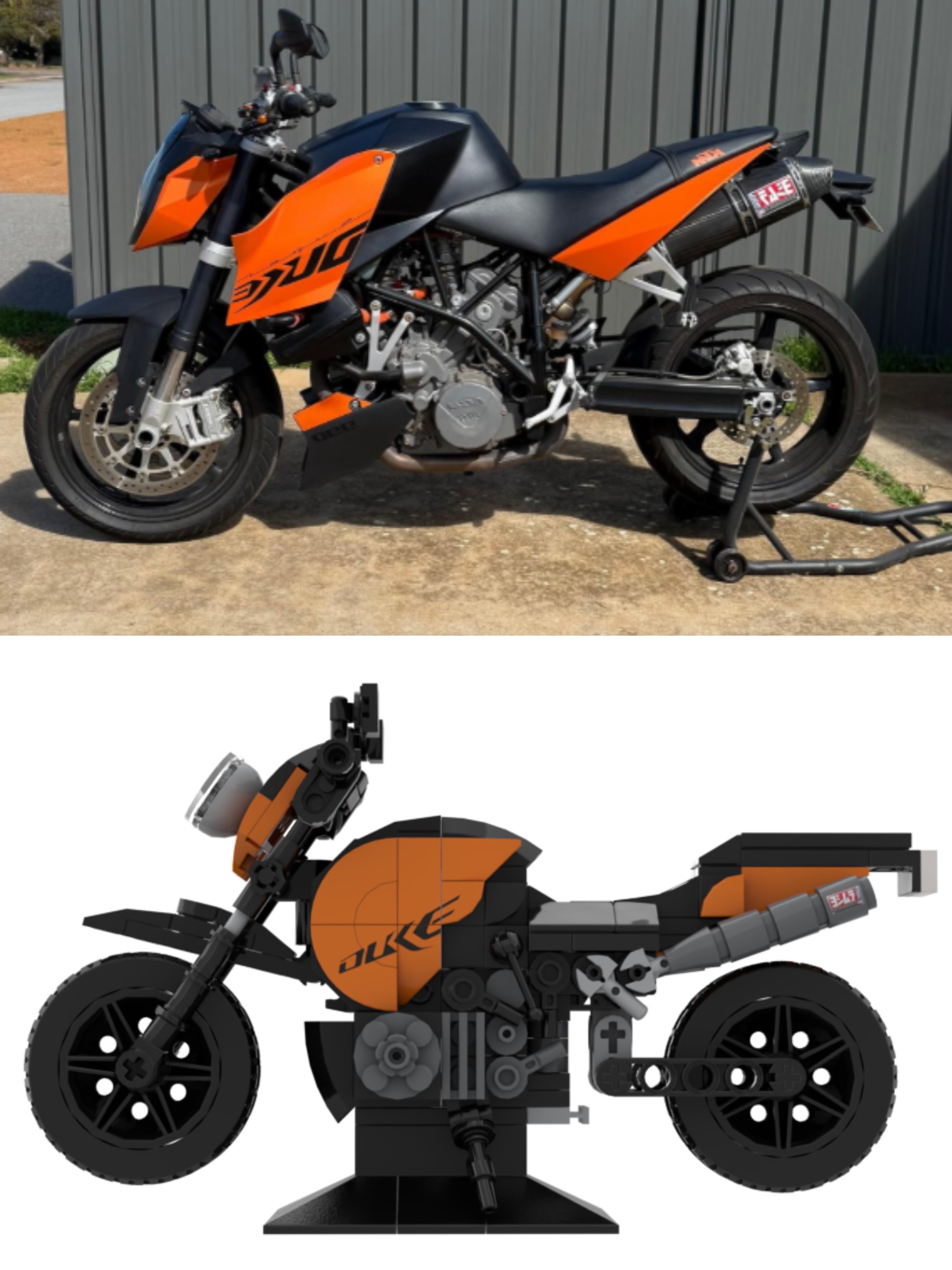Custom Design Assemble Model 1:1 Scale City Motorcycle MOC Sport Car DIY Supercar Bricks Toys for Boys Building Blocks