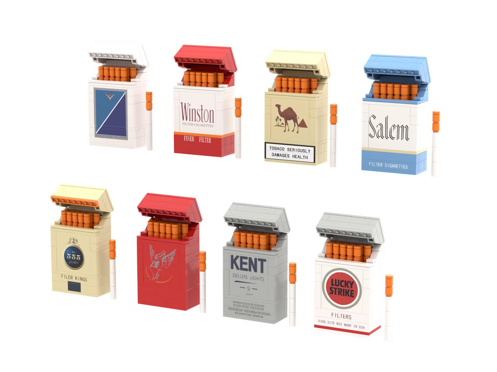 Custom DIY Building Block Cigarette Box – Unique & Stylish Desktop Storage Case