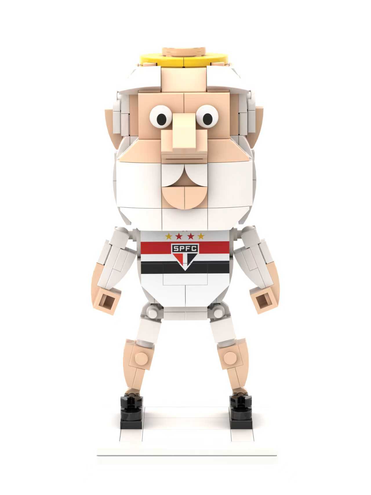 Mascote Futebol Boneco São Paulo FC Oficial Custom Building Block Figure – Licensed Football Mascot Brick Toy