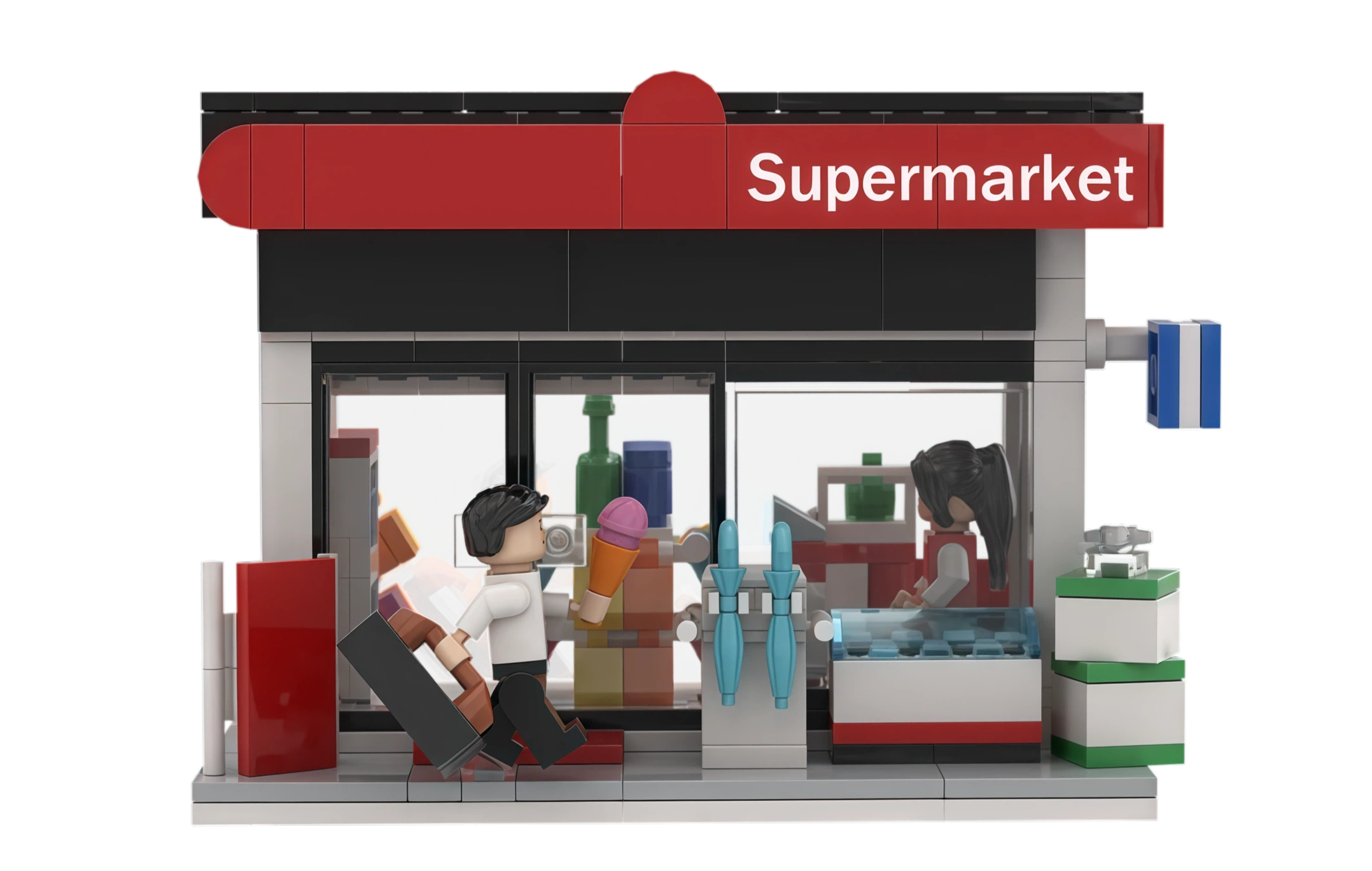 Custom Supermarket Building Block Set | Retail Store Promotional Gift & Branded Merchandise Model