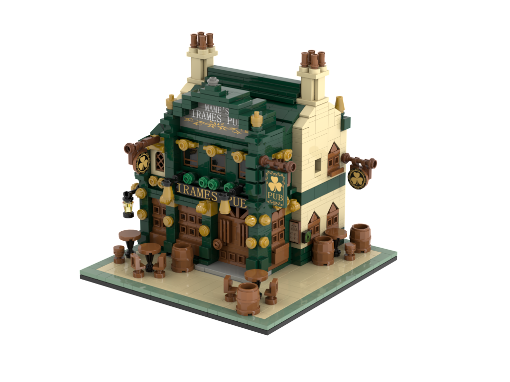 Custom Creative Pub Scene Building Block Set – AI Designed Miniature Bar Model