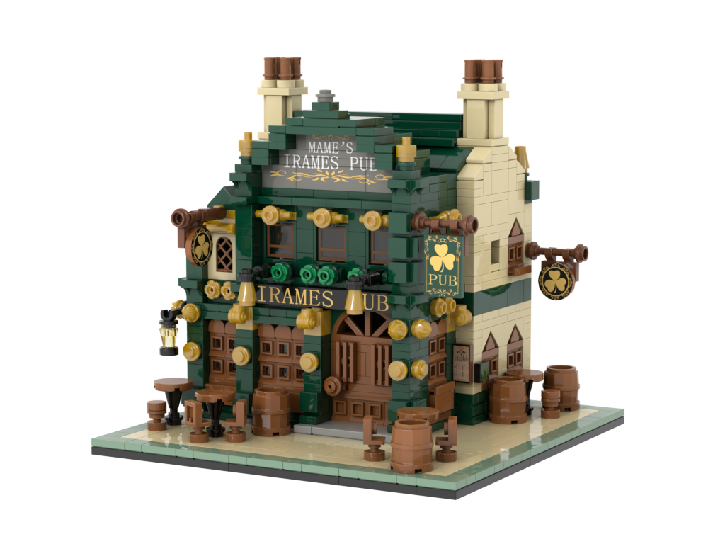 Custom Creative Pub Scene Building Block Set – AI Designed Miniature Bar Model