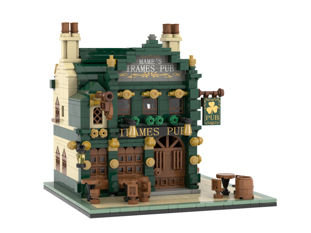 Custom Creative Pub Scene Building Block Set – AI Designed Miniature Bar Model