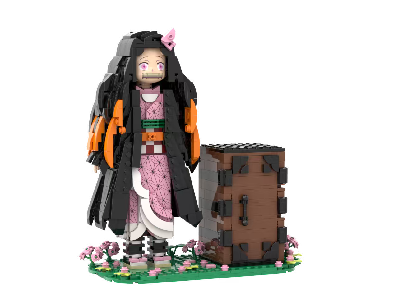 Custom Anime Character Building Block Set – Nezuko Inspired Collectible Model