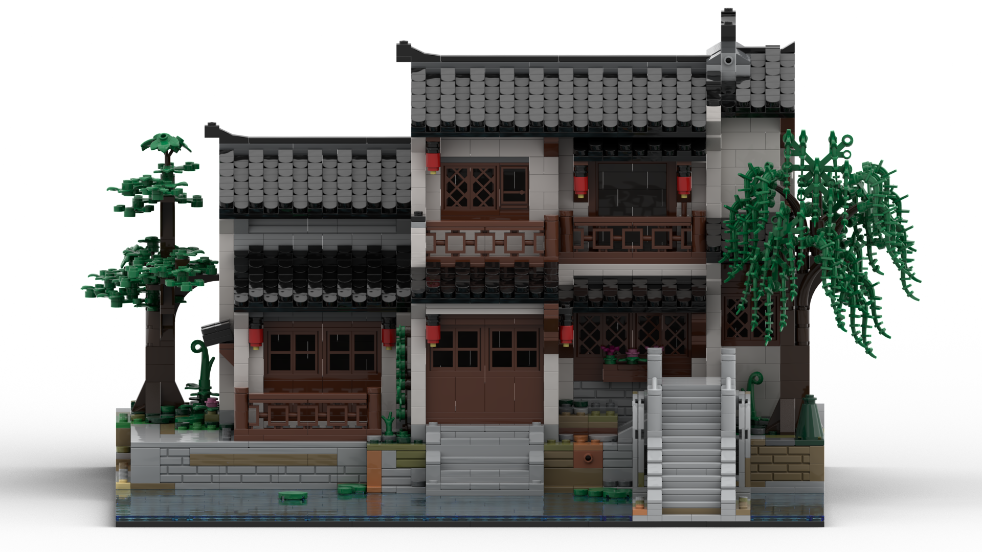 Traditional Chinese Heritage Recreated in Bricks<br/>Brick Count: 3,222 PCS<br/>Model Size: 46.2 × 38.3 × 25.4 cm<br/>Weight: 3,344.4 g