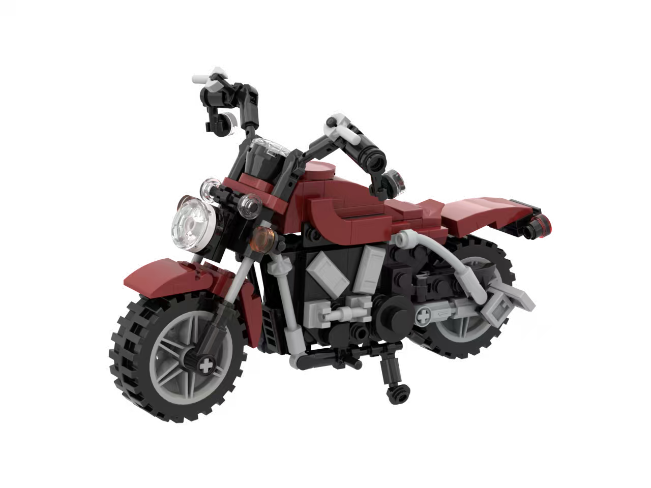 Custom Cruiser Motorcycle Building Block Set – Detailed Vehicle Collectible Model