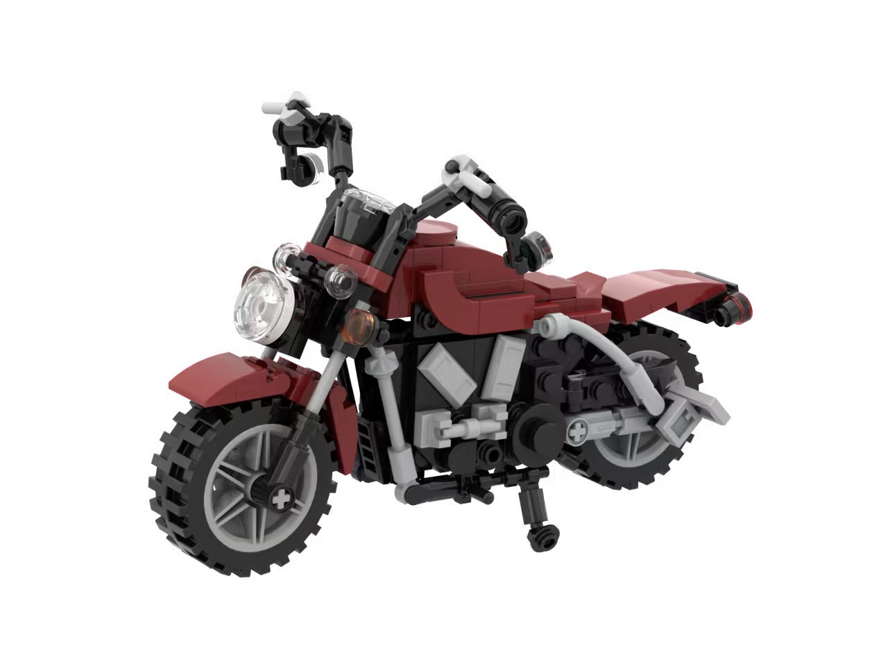 Custom Cruiser Motorcycle Building Block Set – Detailed Vehicle Collectible Model