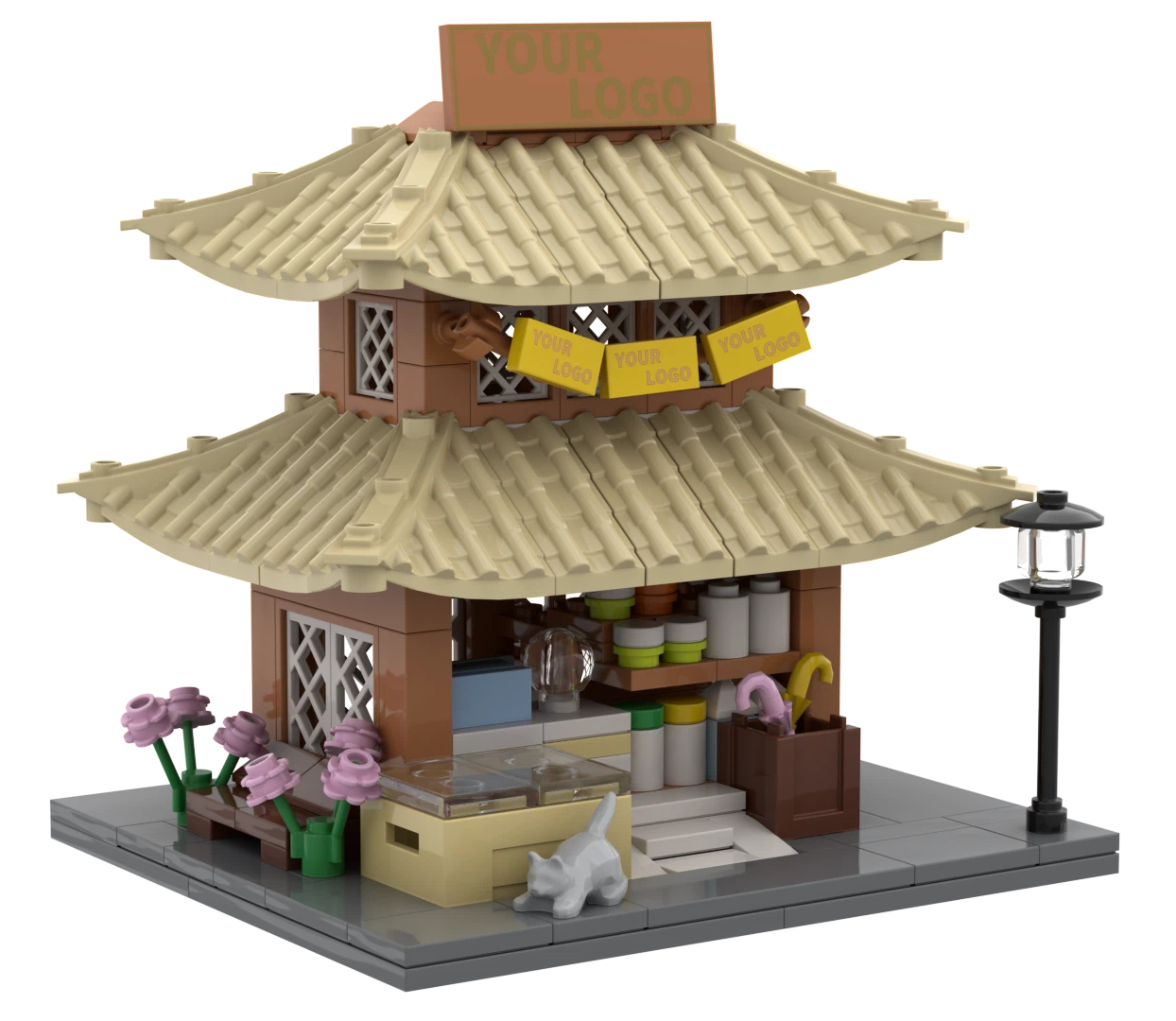 Custom Miniature Food Stall Building Block Set – Scenic Landmark Souvenir