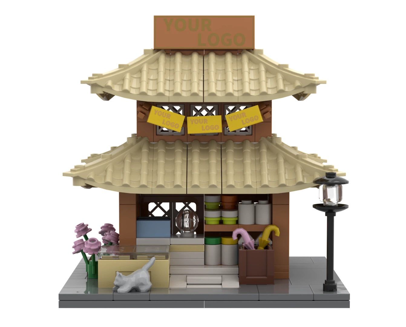 Custom Miniature Food Stall Building Block Set – Scenic Landmark Souvenir