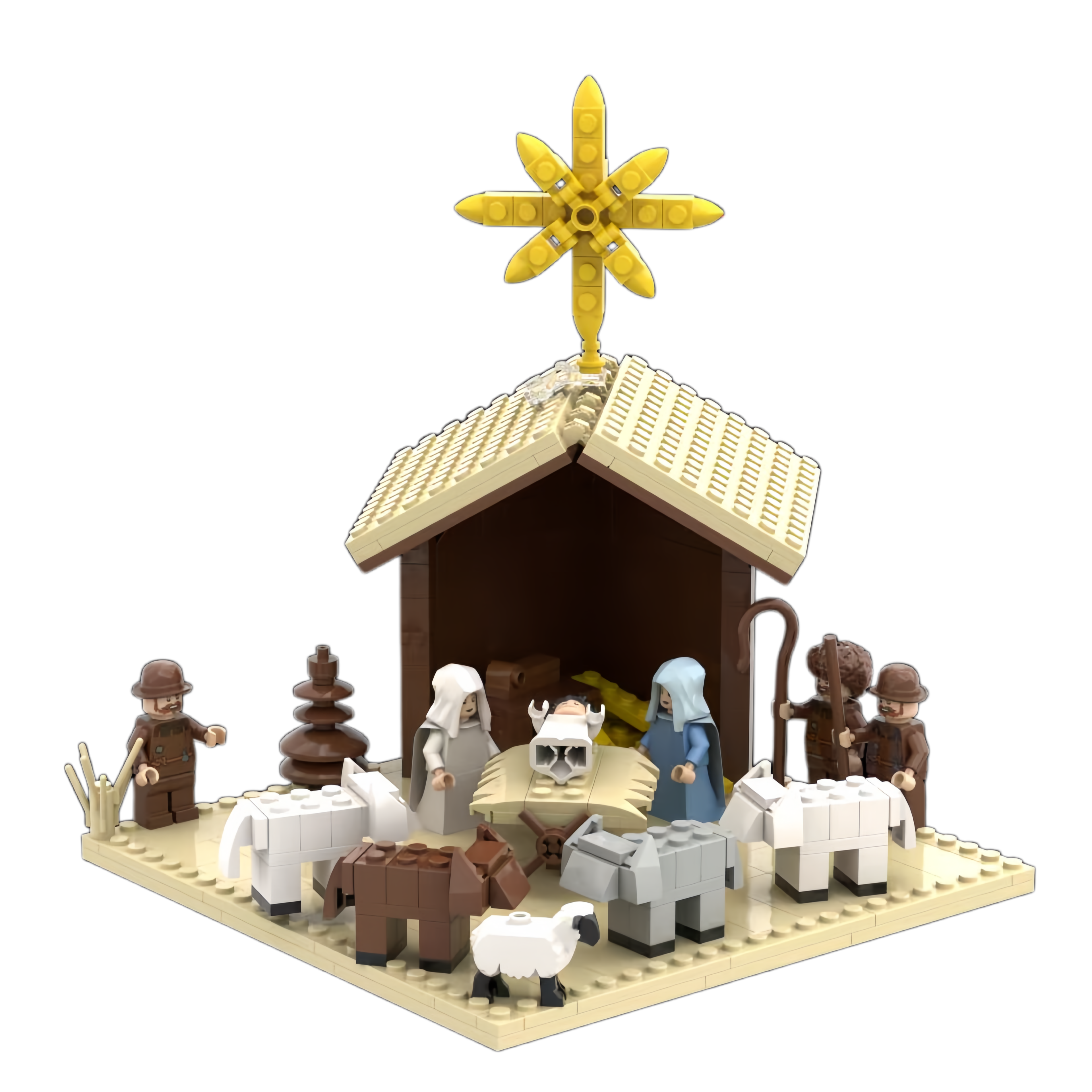 Custom Nativity Scene Building Block Set – Christmas Religious Mini Brick Display