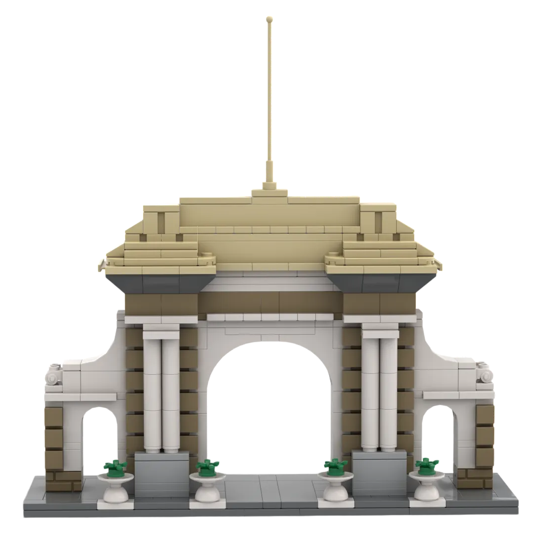 YILI Custom Tsinghua University Gate Building Block Set | Custom Campus Architecture Brick Model