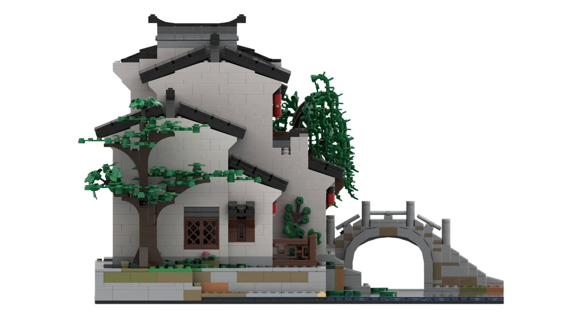 China Traditional Architecutre Buillding Blocks Waterside Residence – A Timeless Tribute to Chinese Architectural Heritage