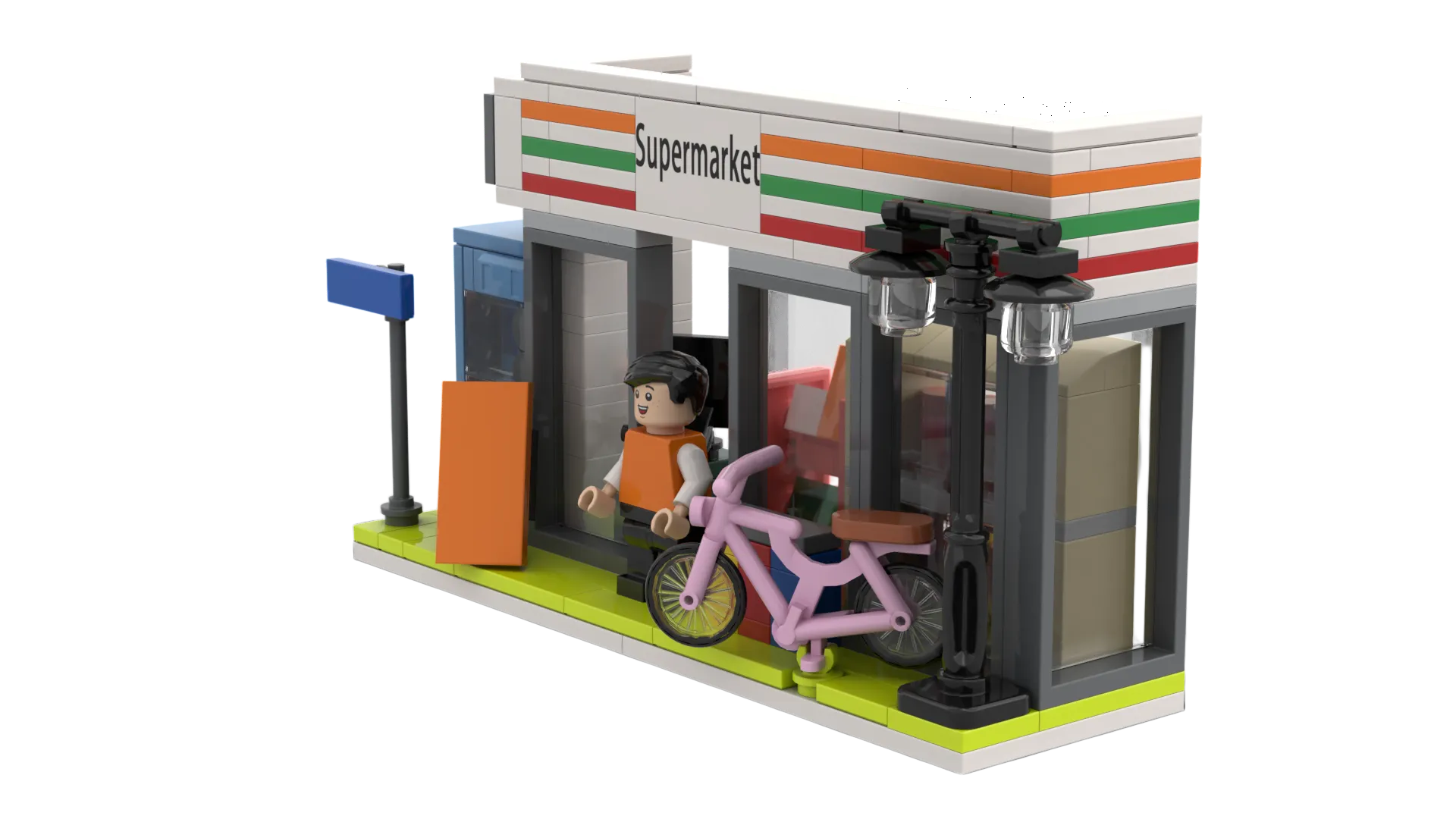 Custom Chain Supermarket Building Block Set | Convenience Store Merchandise & Promotional Gift Model